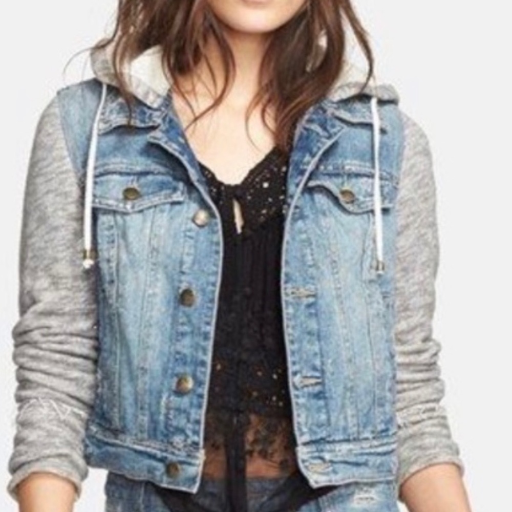 Free People Denim Jacket with Hood